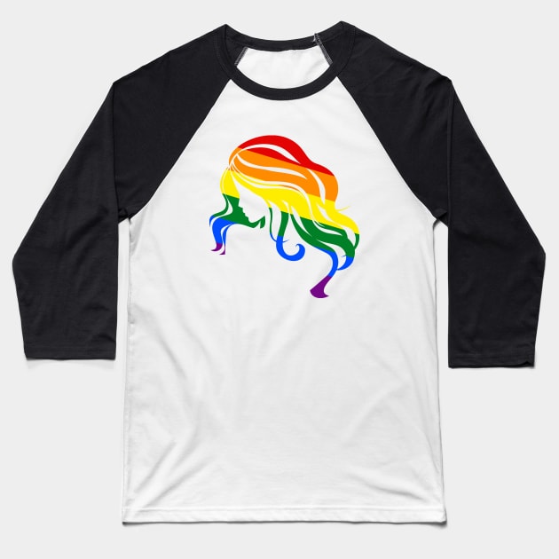 lgbt Rainbow Girl Baseball T-Shirt by KazSells